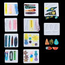 DIYBRAVOヘアクッリプシリコンモールドヘアピン10個セットUVレジン髪とめ髪饰りエポキシ樹脂DIY手作りハート形花形星ハート長方形三角形ひま...