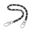 PATIKILレザーパースハンドルストラップ12”パースストラップ交換用DIYパースチェーンストラップハンドバッグクロスボディショルダーバッグ用黒