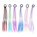 SHULLIN6色セットキッズメッシュエクステンションヘアエクステウィッグ三つ編み編み込みグラデーションカラーエクステウィッグカラフルキッズ髪ウィッグ髪の毛付け髪ワンタッチダンス…