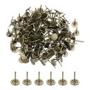 PATIKIL0.43”プッシュピン200個パックフラットラウンドヘッドプッシュピン装飾地図サムタックスメタルポイント付きコルクボード用ブロンズ(3)