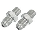 PATIKIL六角縮小ニップルコネクタパイプアダプタ7/16”オス37°フレアJICx1/8”オスNPT2パックパイプ継手縮小ニップルアダプタメッキ鋼油圧継手