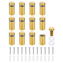 PATIKIL1/2x1”のサインスタンドオフスクリュー12セットのステンレススチール壁スタンドオフ取り付け金具広告ガラス釘アクリル額縁アクリルパネル掛け用金