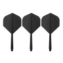 PATIKIL一体型ダーツシャフトとフライト3個2BA軽量プラスチックダーツフライトアクセサリー標準形状黒