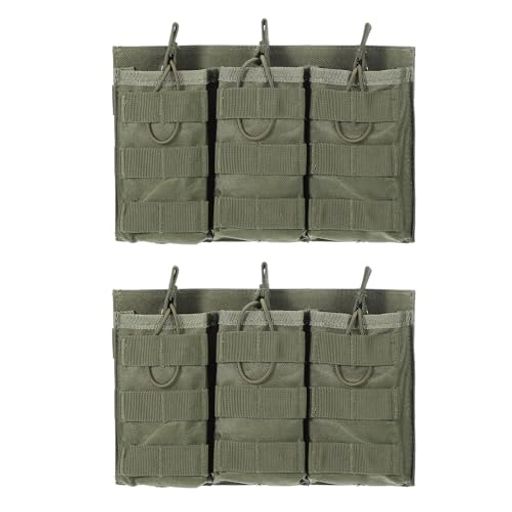 PATIKIL2個の屋外用多目的オープントップトリプルポーチM4M16AKAR用ダーク緑 PATIKIL2個の屋外用多目的オープントップトリプルポーチM4M16AKAR用ダーク緑