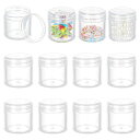 BENECREAT12個セット40ml小分け丸ケースアクセサリーケースビーズ収納化粧品小分けネイルパーツ収納詰め替え小物収納ボックスクリア