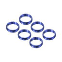 PATIKILダーツシャフトリングアルミニウムダーツOリングアクセサリープラスチックおよびナイロンシャフト用6個ブルー