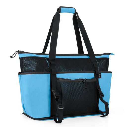 FASROM プールバッグ 旅行バッグ 水泳バッグ 大容量 メッシュ トート ジムバッグ 砂場 水泳 海水浴 温泉 旅行 バッグのみ ブルー