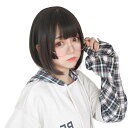 FESHFENウィッグボブショート姫カットフルウィッグかつら姫髪レディーズストレート自然ハロウィン小顔原宿系ロリータぱっつん前髪日常耐熱黒髪ブラック(4)