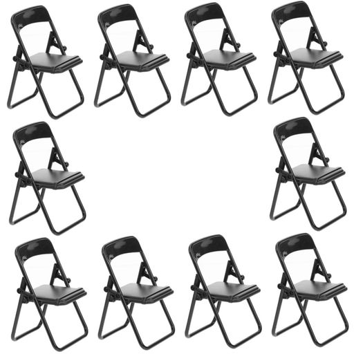 ミニハウスオーナメント:このミニチュア折りたたみ椅子モデルは、優れた素材で作られており、細かく加工されており、耐久性があり、長寿命です。 電話椅子形状ホルダー: シンプルな色とリアルな椅子形状で、ミニ家具モデルは美しくて素敵に見えます。装飾...