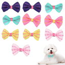 ESIFARE犬用ヘアピン10個犬猫用ヘアクリップアアクセサリー蝶結びペットヘアピンファッション5色ミックス10個入り約3センチ犬への贈り物