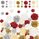 PHPANDAHALLカボション花薔薇50個5色3D立体的レジンビーズ花バラデコパーツローズヘアクリップアクセサリーパーツジュエリー用DIYハンドメイド手芸材料手作り素材クラフト用品