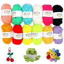 YAARUJEE毛糸12色セット編み物カラフル編み糸手芸用品初心者向け毛糸セットマフラー帽子ぬいぐるみ小物作り