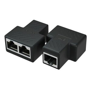 RJ45LANケーブル延長コネクタLANイーサネットソケットケーブル用中継インターネット2分岐有線ケーブルギガビットLANイーサネットソケットコネクタアダプタ2本セット