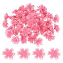 PATIKIL100個偽シルク花頭1.6”人工桜偽花頭DIYクラフトウェディングパーティーホームリースデコレーション用ピンク