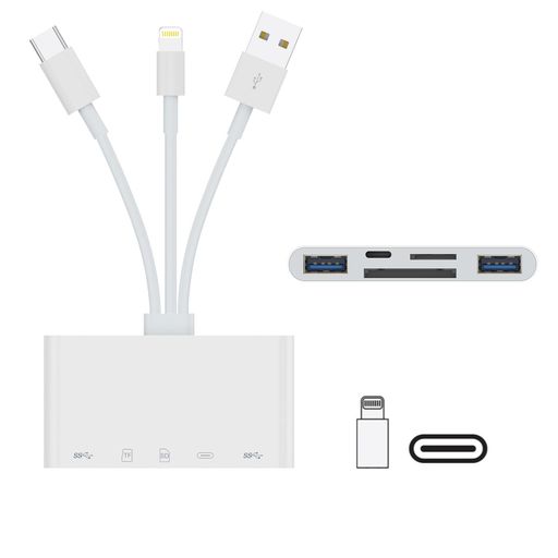 5in3iPhoneSDɥ꡼2025MFiǧʡ18ݾڡLightning/TypeCꥫɥ꡼USB/SD/...