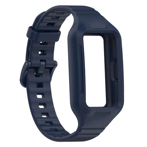 [SOOYEEH]ファーウェイ用Band8用交換バンドHUAWEI用Band9用一体型バンド保護ケース交換ベルト一体型ベルトカバーシリコン製柔らかい付け替え簡単通気性あり(ネイビー)
