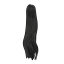 PATIKIL 17”ロングヘアドールウィッグ 22-23CM頭囲用の柔らかいシルク製おもちゃのヘッドウィッグヘアアクセサリー DIYハンドメイド ナチュラル黒
