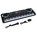 61鍵盤 電子キーボード デジタルピアノ 知育楽器 キッズピアノ クリスマスギフト 多機能 練習 初心者 音楽キーボード デジタルピアノ マイク付き 電源アダプ...