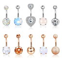 オラジオ【10点セット】 ボディピアス 14G へそピアス レディース ジルコニア 大粒 ヘソピアス 夏 ボディー ピアス サージカルステンレス 金属アレルギー...