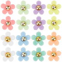 SUNNYCLUE 64個8色 花の便り レジンカボション 樹脂製 カボション 花 チャーム 花びら パーツ フラワー デコパーツ 植物 デコ 花形 アクリル ...
