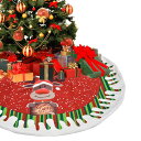 クリスマスツリースカート円形ツリースカート直径76cm可愛いサンタさんスと鹿とヘラジカのデザインカーペット敷物可愛いクリスマス雰囲気屋内屋外飾り新年パーティー置物装飾北欧レ…