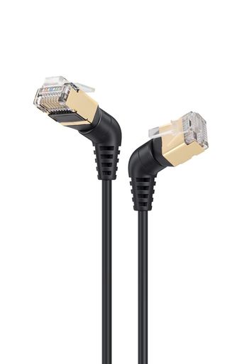 LANケーブル CAT8 1.5M 2本 RJ45 コネクタ 360°回転 L字型 直角 細いケーブル カテゴリー8 高速40GBPS/2000MHZ FTP CAT8準拠 イーサネットケーブル 爪折れ防止 シールド サーバー 企業様向け 業務(1.5M