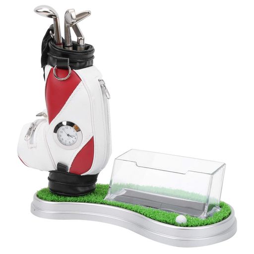 ONGWAN ゴルファーファンのためのカードケースゴルフデスク装飾付きペンホルダーゴルフファンペンコンテナ