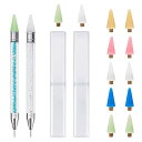 SUPERFINDINGS2セットダイヤモンドペン14個入りワックス交換用ヘッドチップネイルアートDIYクラフトラインストーンピッカードリルペンダイヤモンドペインティングワックスペンダイヤモン…