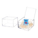 BENECREATプラスチックボックス2個蓋付き10x10x6cm/4x4x2.3インチ透明キューブディスプレイケース収納ボックスオーガナイザー容器結婚式誕生日ギフト包装ジュエリーオフィス用品保管用