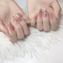 24枚入り ネイルチップ 可愛い優雅 長い偽の爪 華やかで大人っぽい印象にまとめました パーティー 二次会 入学式 卒業式 入園式 成人式 花火大会 写真用 つけ爪 付け爪
