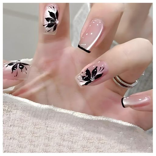 ドミ屋 ネイルチップ 24枚入 バレエ 秋冬 ネイルチップ ベリーショート 人気 ネイルシール つけ爪 かわいい 付け爪 3D爪 ラウンドチップ ファッション ネイル 結婚式ネイルチップ 花嫁ネイル(MZ308)