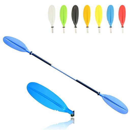 MORGEN SKY パドル カヤックパドル ダブルプレード アルミパドル 2ピース分割 KAYAK用 親子揃い ツーリング フィッシング ボートオール アルミ合金 軽量 収納便利 BR01 (ブルー 大人222CM)