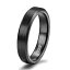 メンズ タングステン ペアリング 平打ち 幅4MM 婚約指輪 ヘアライン加工 二色(ブラック9)