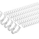 PATIKIL16mm(5/8”)ダブルループワイヤーバインディングコム20個のメタルツインループバインディングコイル140枚収容2:1ピッチ21リングバインディングスパインシルバートーン