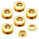 PATIKIL8mm(1/3”)ソリッド真鍮製ホールアイレットレザークラフト用ワッシャー付き円弧表面セルフバッキンググロメット6個真鍮トーン