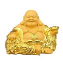 仏像七福神布袋様布袋置物ゴールド布袋さん置物厄除け金運開運富と繁栄をもたらす風水グッズ玄関インテリア縁起物新年贈り物自動車の装飾品ティールーム・オーナメント(12cm*10cm*8cm)