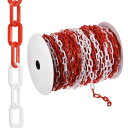 PATIKIL300フィートのプラスチックチェーンバリアドライブウェイエレベーターパーキングロットでのクラウドコントロール用のセーフティリンクチェーンスタンションプライバシーセーフ…