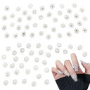 ネイルパーツ雪の結晶 (100個セット)雪 ネイルストーン ネイルパーツ キラキラ雪の結晶 立体 透明 ジュエリーパーツ ネイルアート デコパーツ ハンドメイド...