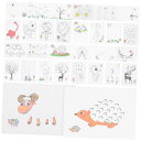 TOYVIAN フィンガーペインティングカード 画材 フィンガーペイントブック 指描きカード キッズ フィンガーペイントカード おもちゃ 早期学習 絵画ツール ...