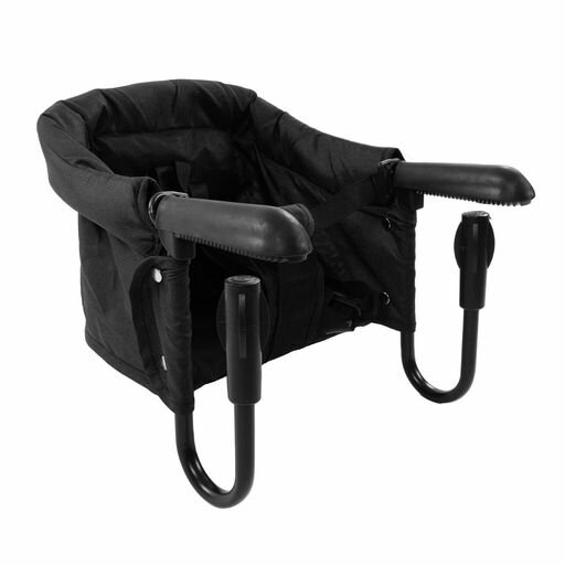 フックオンチェア 赤ちゃん用ポータブルハイチェア テーブルハイチェア 折りたたみ 安全 耐荷重 取り外し可能なシート ポータブル 食事 旅行 レストラン ブラック