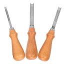 JEFFERGARDEN レザートリマー 3本セット 木製ハンドル レザークラフト ヘリ落とし 手芸道具 革細工工具