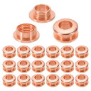 PATIKIL7mm(2/7インチ)真鍮製ホールアイレット20個アーク表面自己裏打ちグロメットシューズ衣類クラフトバッグレザークラフト用レッドカッパー