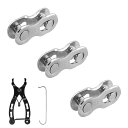 WOLFRIDE ミッシングリンク 11 速用 自転車 チェーン バイク用 ジョイント チェーン シルバー 取り外す工具付き 再使用可能 10個セット