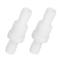 PATIKIL1/2”バーブホースワンウェイインラ”ェックバルブ2個プラスチック製ノンリターンウォーターストップオゾン耐性バルブ水族館庭園燃料油空気ガス用ホワイト