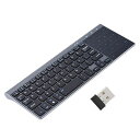 Richer-Rワイヤレスキーボード2.4GHZワイヤレス接続FN+F12スイッチのタッチパッドと数字キー付きノートパソコン、コンピュータ、TVボックスなどに適