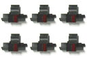 (6パック) COMPUMATIC 互換/交換用電卓インクローラー ブラック/レッド IR-40T カシオHR-300RC HR-200RC HR-170RC ...