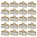 DELUXEFOX 席札 用紙 30枚入り 折り畳み式 名前札 5X10CM 立体席札 シート レースの座席カード 祝い飾り 場所カード 優雅な中空のハート 結...