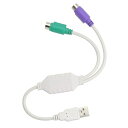 TOUFEIYUAN PS/2からUSBケーブル、USBからPS/2プラグアクティブUSBからデュアルPS/2アダプターキーボードマウスコンバーターアダプター、キーボードPS2用 長さ20CM 携帯に便利 (USB⇒PS/2)(2)
