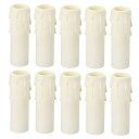 PATIKIL30x100mmキャンドルソケットカバー燭台ベースカンデラブラベース10個入りプラスチック欧風シャンデリア用ホワイト