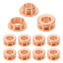 PATIKIL8mm(1/3インチ)ソリッド真鍮ホールアイレット10個フラット自己裏打ちグロメットとワッシャー靴衣類クラフトバッグレザークラフト用ローズ金色